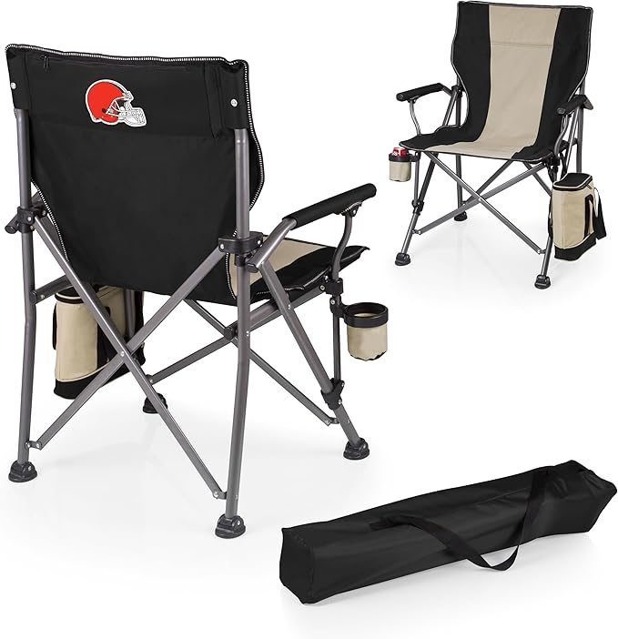 Picnic TIME NFL Unisex-Adult NFL Outlander Folding Camping Chair with Cooler Heavy Duty Beach Chair