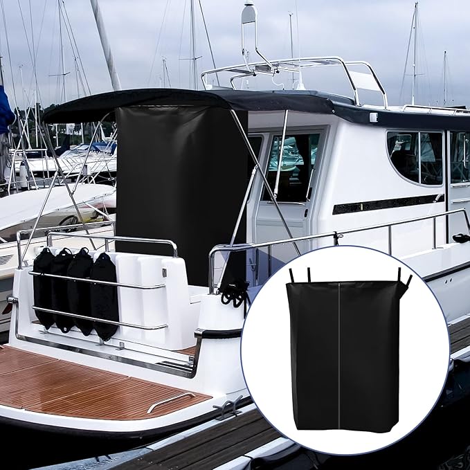 Privacy Tent for Boats Pontoon Boat Privacy Tent Hanging Changing Room with Storage Bag Install Under Bimini Top Waterproof Portable Privacy Tent Inside Outside Opened-Zipper 30 * 27 * 72