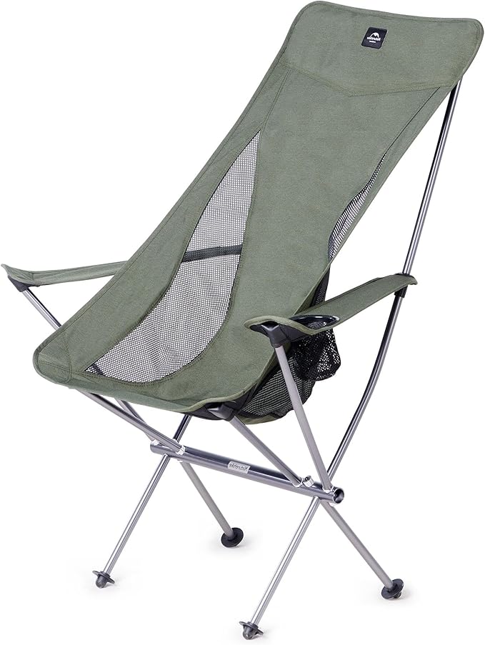 Naturehike YL06 Plus Camping Chair Ultralight Portable Camp Chair with Storage Bag Compact Folding Beach Chair for Backpacking Hiking Fishing Picnic