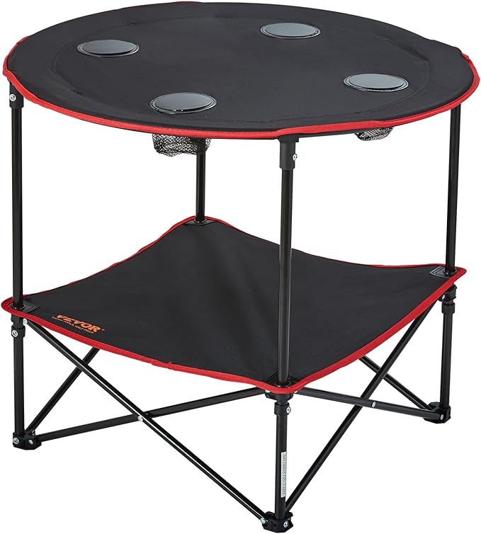 VEVOR Folding Camping Table Outdoor Portable Fold Up Lightweight Side Table for BBQ Tailgating Picnic Travel Hiking Fishing