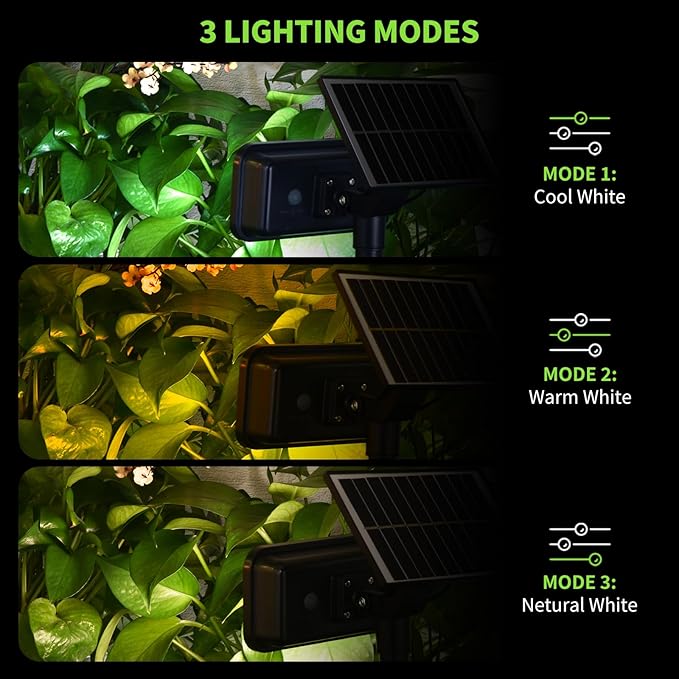 Solar Spot Lights Outdoor 72 LEDs Landscape Lighting with 3 Lighting Modes and Auto On/Off 360° Adjustable IP65 Waterproof Solar Powered Landscape Lights for Yard Garden Pathway 6 Pack