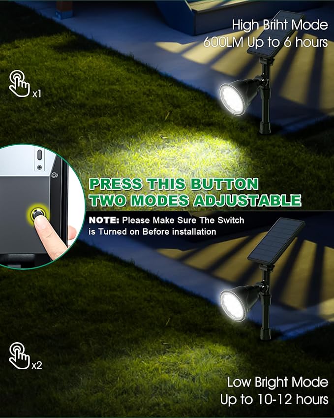 Solar Spot Lights Outdoor Bright Solar Landscape Spotlights Waterproof 18LED 2-in-1 Solar Powered Flag Light Adjustable Auto On/Off Uplights for Flag Pole Yard Garden Decor Patio 1Pack (Cool White)