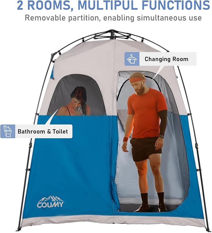 Instant Camping Shower Tent Privacy Shelter Portable Outdoor Sun Shelter for Camping Beach Hiking Fishing 1 Room/2 Rooms