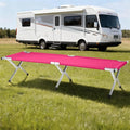 Portable Camping CotLightweight Sleeping BedFolding Tent Camping Cot Bed with Carrying Bag for Outdoor Hiking Travel Beach (Pink)