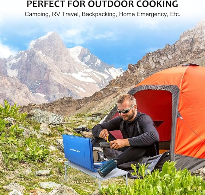 Camplux Camping Stove 20400 BTU 1 Grill &amp 2 Burners Propane Stove for Outdoor Cooking
