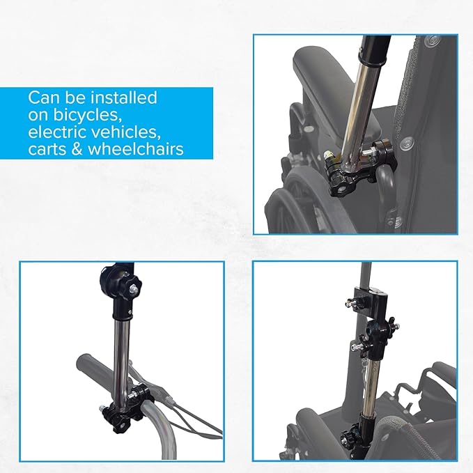 TARSHYRY Elderly Mobility Scooter Umbrella HolderUniversal Umbrella Mount Holder Adjustable Stretch Umbrella Stand for Mobility ScooterStrollerWheelchairBeach Chair