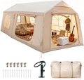 Inflatable Tents for Camping Blow Up Tent with Hand Pump Easy Setup Inflatable Hot Tent with Stove Jack Waterproof Oxford Air Glamping Tents for Camping Adult 4 Person Upgrade Version