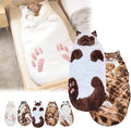 Cat Shaped Plush Sleeping Bag for Adults 69 Foldable Cat Envelope Style Lounge Blanket Soft and Washable Easy in and Out for Camping Travel or Relaxing at Home