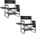 KingCamp XXL Oversized Directors Chair with Side Table Heavy Duty Camping Chairs 600lbs with Cooler Bag Portable Folding Camp Chair with Wide Seat for Camping Hiking Fishing Lawn Outdoor and Sports