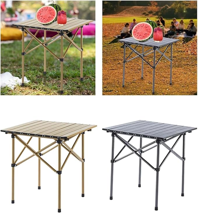 Camp Table Lightweight Camping Foldable Table Shelf Desk for Outdoor Barbecue Balcony (Color : Black) (Yellow)