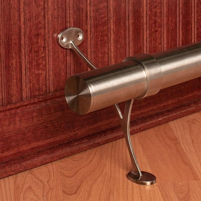 Sleek 6' Satin Stainless Steel Kitchen Island and Bar Foot Rail Kit - 1.5 Diameter Complete Undercounter Mount Hardware and Tubing by Outwater