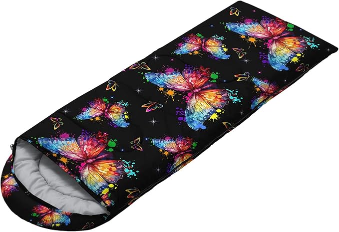 HOSIMA Dear Hunting Pattern Cold Weather Sleeping Bags for Kids AdultsBlack Light Weight Waterproof Sleeping Bags for Outdoors Hiking.
