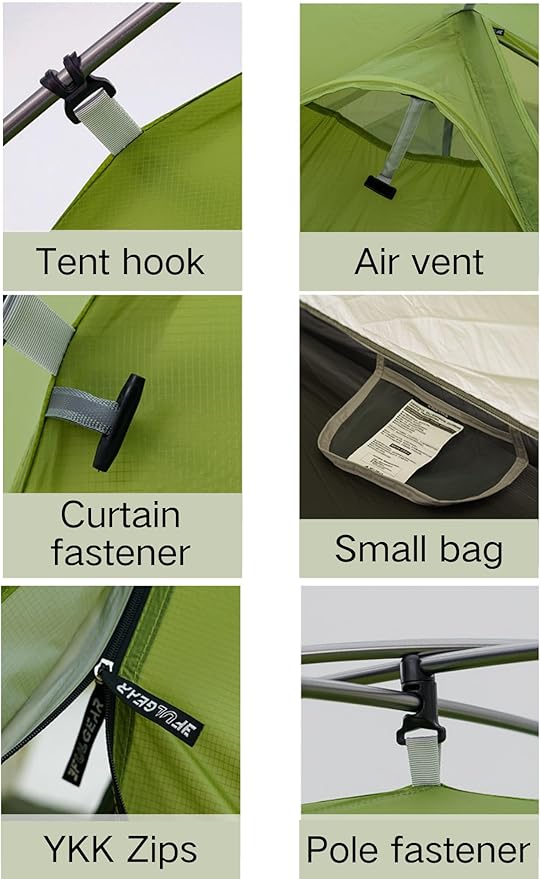 3F UL Gear Taiji 1/3 Person Tent for stormrain1.45/3.2lb Ultralight Backpacking Tent5000mm+ Waterproof VentilationResistant to Wind gusts of 7Easy Set up