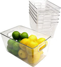 EXCELLO GLOBAL PRODUCTS 10.12 x 6.02 x 5.31 Rigid Plastic Clear Storage Bins for organizing and storing household goods food or Office supplies (Pack of 6)