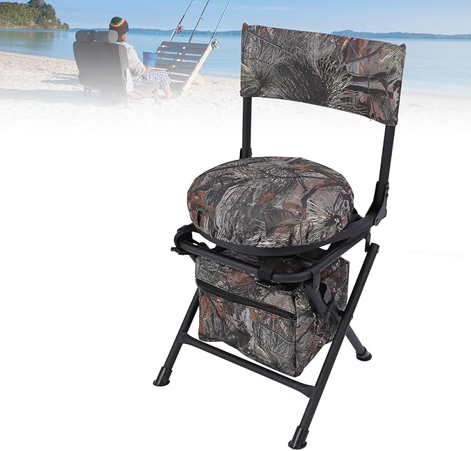 TOPINCN 360 Degree Rotating Camping Chair Portable Outdoor Chair for Fishing Hiking Picnic Made from 600D Oxford Cloth Strong and Lightweight for Camping Sporting Events