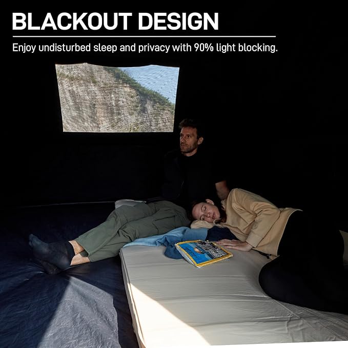 EVER ADVANCED Blackout Design 6 Person Camping Tent Instant Cabin Tent for Family with Vestibule and Large Mesh Windows 60s Easy Setup Double Layer Water-Resistant