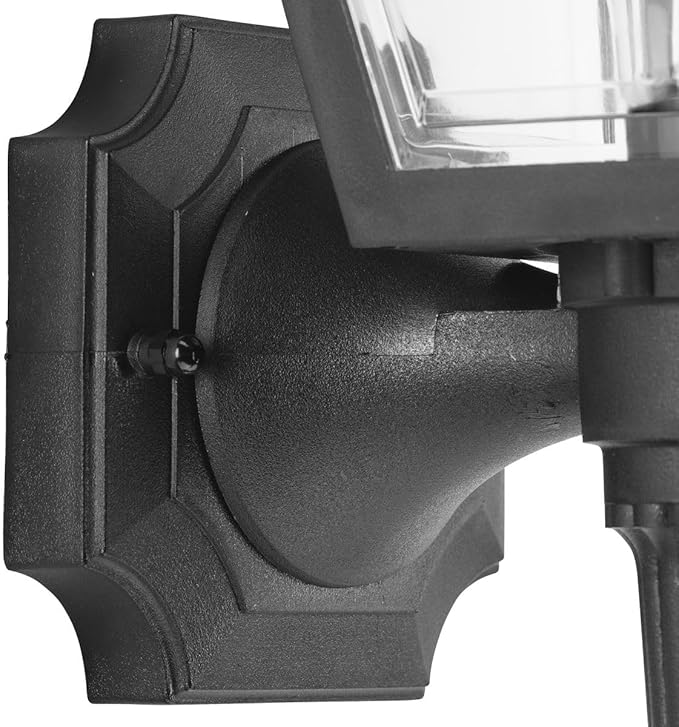 Progress Lighting Mansard Collection 1-Light Clear Beveled Acrylic Shade Traditional Outdoor Large Wall Lantern Light Textured Black