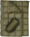 Outdoor Puffy Camping Blanket Lightweight Down Alternative Puffy Printed Camping Large Ultra Warm Hammock Top Quilt Waterproof Blanket for Traveling Picnic Beach Party Cold Weather (Olive)