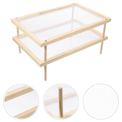 Double-Layer Spaghetti Rack Pasta Drying Stand Household Vegetable and Fruit Drying Rack Kitchen Storage Organizer for Homemade Noodle Preparation