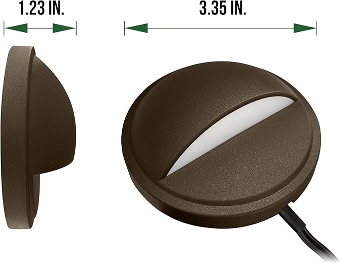 GKOLED Low Voltage LED Deck Lights 12V AC/DC Landscape Step Railing Fence Light 2W 2700K Accent Lighting Fixture Die-cast Aluminum Dark Brown 6-Pack