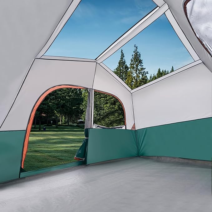 HIKERGARDEN 6-8 Person Camping Tent - Portable Family Cabin Tent for Camp Windproof Fabric Camp Tent Outdoor for Hiking Backpacking Traveling