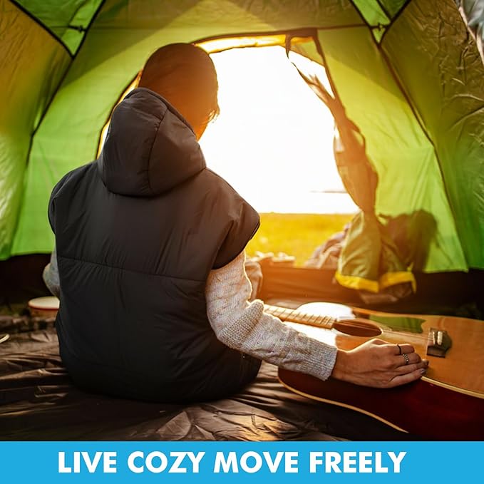 Macarrie Winter Wearable Sleeping Bag for Adults with Hood 74 Inch Long 0 Degree Cold Weather Insulated Weather Sleeping Bag for Extreme Cold Camping Hiking Stadium