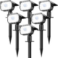 nipify 6 Pack Solar Lights Outdoor Waterproof Motion Sensor Spot Lights 3 Modes Solar Powered Spotlights 2-in-1 Auto On/Off Landscape Lighting for Outside Yard Wall Garden Cool White