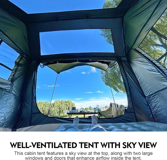 Jupiter 5 6 13 Outdoor Camping Tent for 4 6 8 People Fully Automatic Quick Opening Canopy for Outdoor Picnic Park &amp Family Use Silver Coated Sunscreen &amp Waterproof