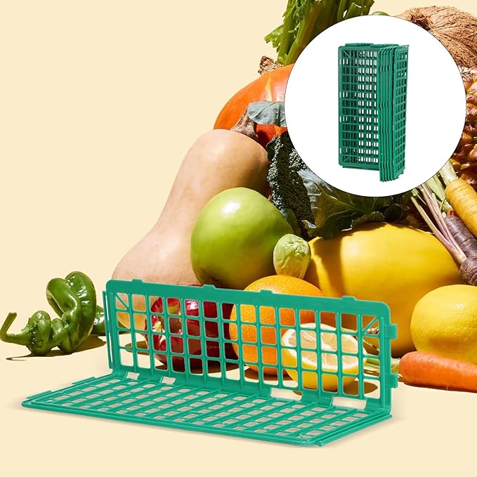 LOGOFUN 6pcs Plastic Shelf Rail Guardrail for Supermarket Produce Display with Green Divider