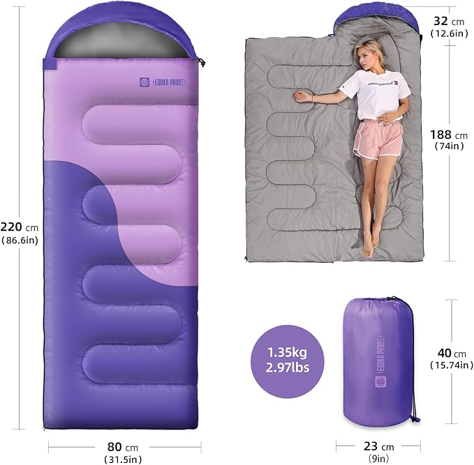 Sleeping Bags for Adults&ampKidsLightweight Waterproof Warm Weather Sleeping BagCompact Portable Sleeping Bag for CampingEssentials Gear for Camping Hiking Outdoor Travel