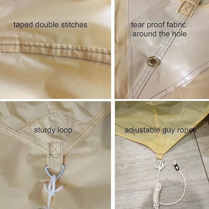 WINTENT Waterproof Top Tarp with Stove Jack for 3M 4M 5M 6M 7M Cotton Canvas Bell Tent Glamping Yurt Tent for Camping