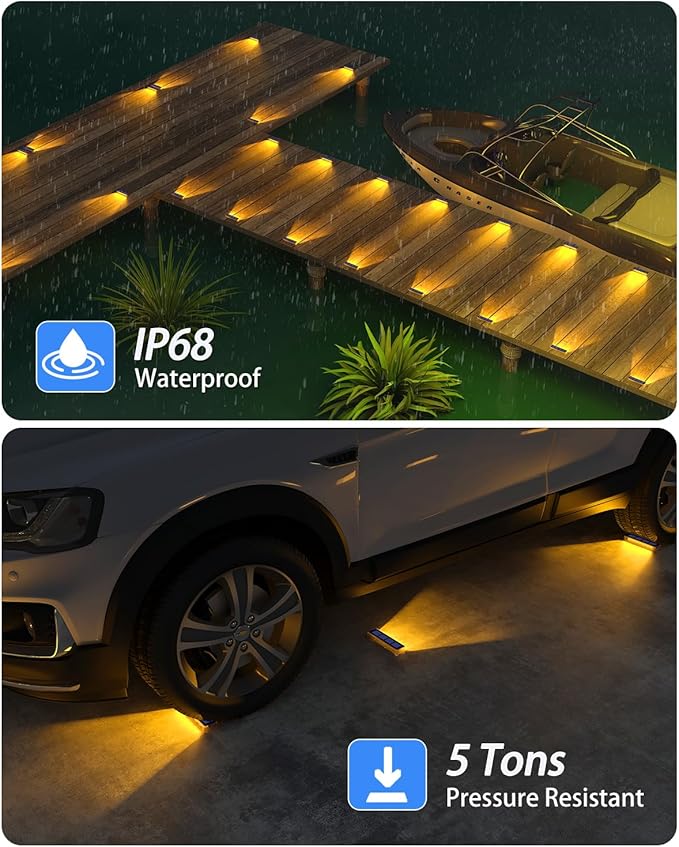 Solar Step Lights for Outside4 Pack Solar Stair Lights Outdoor WaterproofWarm White Deck Light Solar Powered Waterproof for StepsStairsWalkwaySidewalkPatioPathway