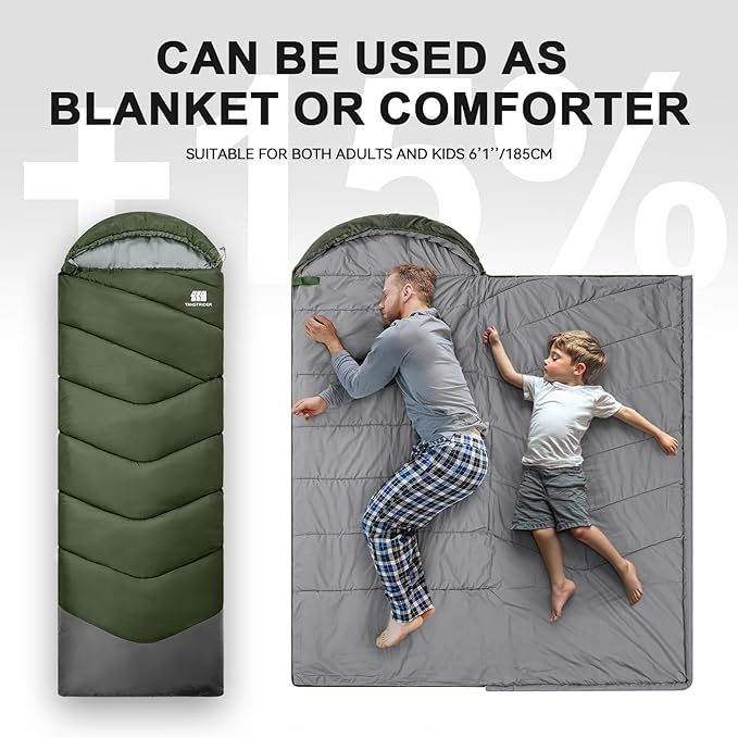 Sleeping Bags for Adults Cold Weather &amp WarmBackpacking Camping Sleeping Bag for Tall Girls BoysLightweightCompactWaterproof Camping Gear for TravelingHikingHotelOutdoor &amp Indoor