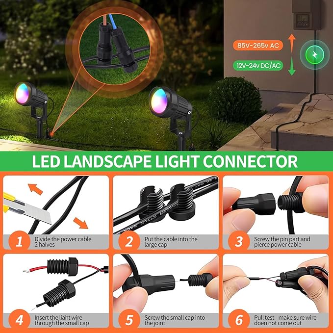 Low Voltage Landscape Lights Outdoor (12 Pack RGBW)