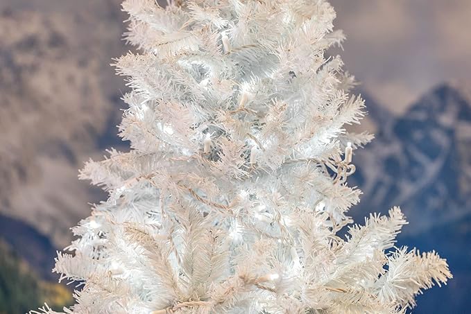 Novelty Lights 34ft Christmas String Lights 100 Pure White LED Bulbs on White Wire 4 Spacing Connectable Indoor Outdoor Commercial Grade Lighting for Holidays Patio Weddings