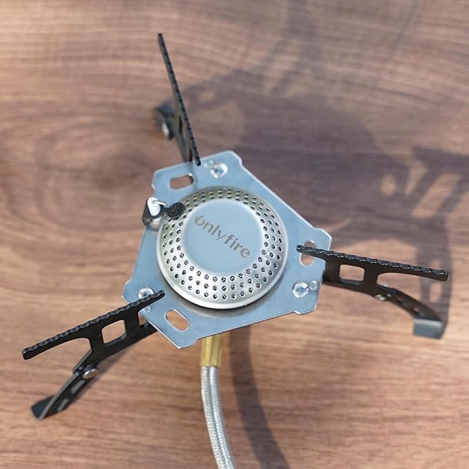 ONLYFIRE Portable Camping Gas Stove Backpacking Camp Stove with Piezo Ignition 1LB Propane Adapter Mini Camp Stove with Carry Bag for Outdoor Cooking Picnic Camping and Hiking GS333