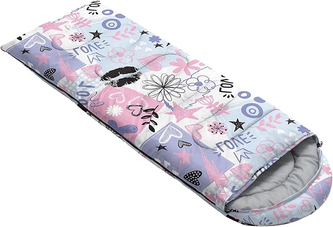 Kids Sleeping Bag for Boys Girls3D Basketball Print-Lightweight Warm Portable Outdoor Indoor-Waterproof Cold Weather Resistant Sleeping Bag for Camping Hiking