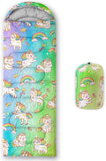 Kids Sleeping Bag for Boys GirlsRocket Moon Print-Lightweight Warm Portable Outdoor Indoor-Waterproof Cold Weather Resistant Sleeping Bag for Camping Hiking