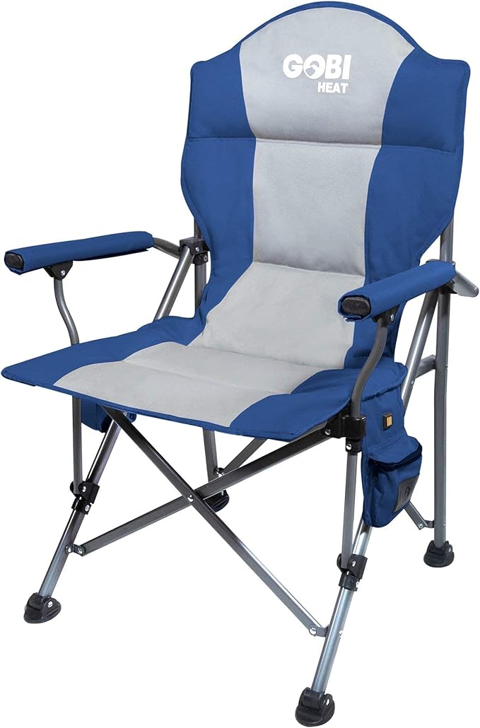 Gobi Heat - Terrain Portable Heated Camping Chair - Outdoor Folding Chair with Heated Filling - Winter Camping Essential - 3 Heat Settings