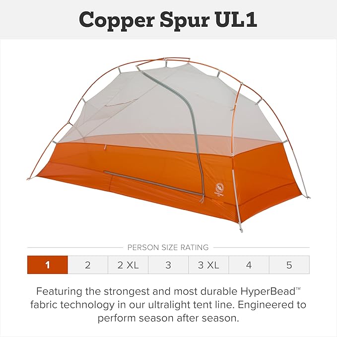 Big Agnes Copper Spur UL - Backpacking Tent for Camping 3 Season Ultralight Waterproof Anodized Poles