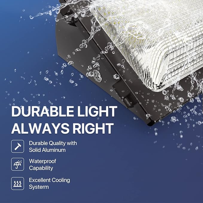 HYPERLITE LED Wall Pack Light 120W 15600LM Commercial and Industrial Outdoor LED Wall Lights for Parking Lots House Warehouses 4 Pack UL Listed