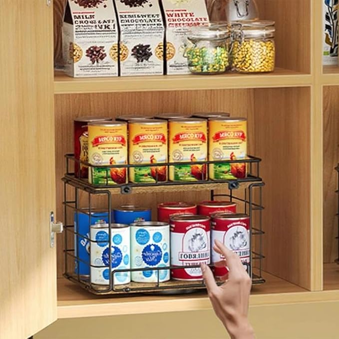 Strong 2 Step Turning Shelf with Open Design for Quick of Stored Goods Food Storage Room Organizing Rack