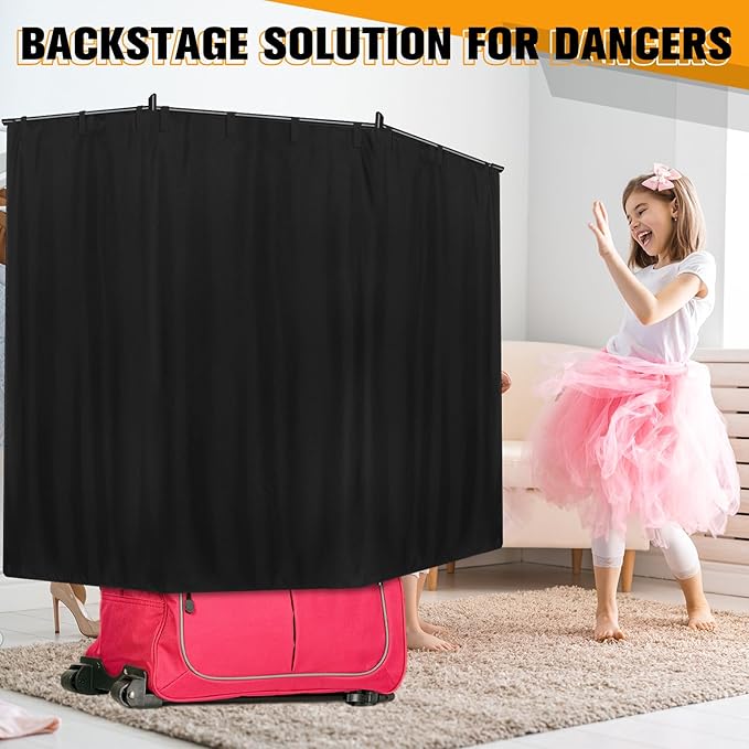 Expandable Privacy Curtain for Dance Bag Suitcase Portable Changing Room Curtain Without Bag and Rack Partition Screens for Dancer Backstage Accessories Camping Window(78.7 x 51 Inch)