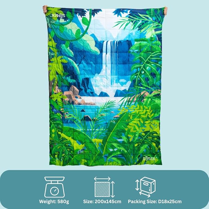 Sitpack Thermal Blanket - Lightweight Packable Puffy Waterproof and Packable Camping Blanket for Travel Beach Hammock and Outdoor Use