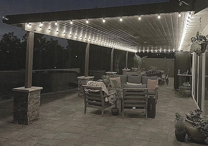 Novelty Lights 25 Pack Pure White G40 LED Filament String Light Bulbs E12/C7 Candelabra Base 5 Watt Equivalent Shatterproof Replacement Bulbs for Patios Canopy Lighting