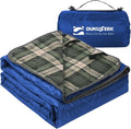 DUKUSEEK Hooded Outdoor Blanket Waterproof Camping Blanket Quilted Thick Fleece Warm Windproof Sand Proof Portable and Wear-Resistant Perfect for Stadium Picnic Camping