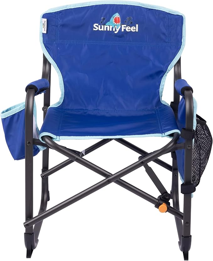 SUNNYFEEL Small Camping Chair Portable Folding Aluminum Directors Chairs Lightweigh with Cup Hold Pocket for BeachTripPicnicOutdoor Sports Events Foldable Camp Lawn Chair with Backpack Straps