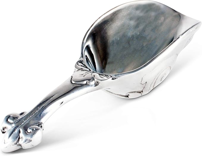 Fleur de lis Ice Scoop Polished Aluminum Arthur Court Designs
