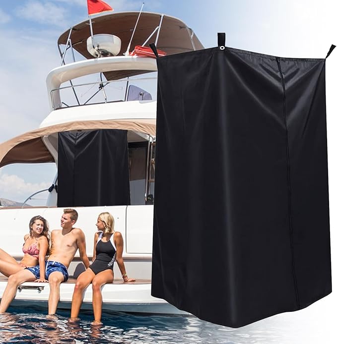 Boats Privacy Curtain Changing Room with Bag Waterproof Pontoon Tent Waterproof Portable Shower Awning Under Bimini Top Easy Up Pontoon Enclosure Partition for Pontoons