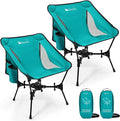 Gonex Portable Camping Chair The 5th Gen Ultralight Compact Backpacking Foldable Lightweight Folding Chair for Outdoor Camp Hiking Beach Picnic Concert Supports 330lbs (Lake Green 2 PCS)